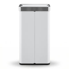 Devanti Rubbish Bin 70L Automatic Sensor Kitchen Bin, Slim Smart Garbage Can Touchless Rectangular with Liner Holder, Fully Closed Lid for Bedroom, Bathroom, Living Room, White