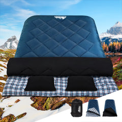 Weisshorn Sleeping Bag Double Pillow Thermal Camping Hiking Tent Blue -10°C