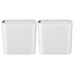 Devanti Automatic Trash Bin 2PCS with Lid 11L Motion Sensor Kitchen Bin Touchless Garbage Can Modern White Plastic Slim Rubbish Bin with Liner Holder for Kitchen, Home, Office
