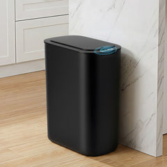 Devanti Automatic Trash Bin with Lid 21L Motion Sensor Kitchen Bin Touchless Garbage Can Modern Black Plastic Slim Rubbish Bin with Liner Holder for Kitchen, Home, Office