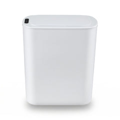 Devanti Automatic Trash Bin with Lid 21L Motion Sensor Kitchen Bin Touchless Garbage Can Plastic Slim Rubbish Bin with Liner Holder for Kitchen, Home, Office, White