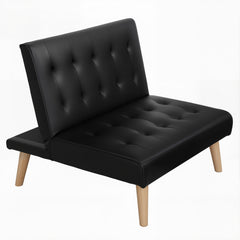 Artiss Sofa Bed Couch 1 Seater Lounge Fabric Black
