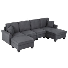Artiss Modular Sectional U Shaped Storage Sofa Couches for Living Room Grey