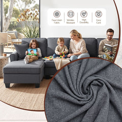 Artiss Modular Sectional U Shaped Storage Sofa Couches for Living Room Grey