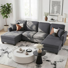 Artiss Modular Sectional U Shaped Storage Sofa Couches for Living Room Grey