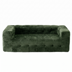 Artiss Comfort Boneless Sofa for Living Room Green Luxury Chenille