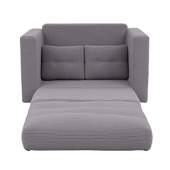 Artiss 2 Seater Corduroy Convertible Sofa Bed Pull Out Boneless Couch Grey