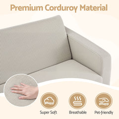 Artiss 2-in-1 Sofa Foam Couch with Side Pocket Light Grey