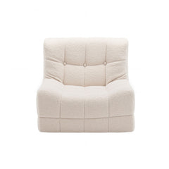 Artiss Single Small Boneless Couches for Living Room White Fabric