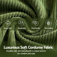 Artiss 300cm Modular Sofa Bed Comfort L-Shaped Sectional Boneless Couch Green