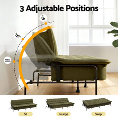 Artiss Sofa Bed, 1.9m 3-Seater Soft Innerspring Adjustable Couch Futon Chair for Apartment Dorm Living Room Office Study Bedroom, Green