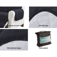 Artiss Sofa Cover Couch Covers 3 Seater Easy to Clean Dark Grey