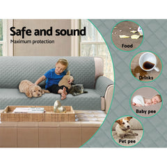 Artiss Sofa Cover Couch Covers 3 Seater Easy to Clean Grey