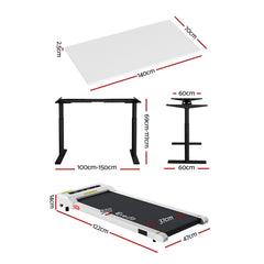 Artiss Treadmill Automatic Standing Desk with 360mm Electric Walking Pad