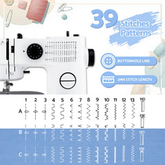 Devanti 39 Stitches Mini Sewing Machine Portable Sewing Machine Kit