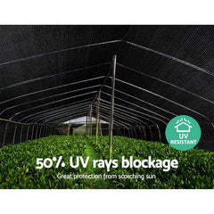 Instahut 50% Shade Cloth 1.83x20m Shade Cloth Sail Heavy Duty Shadecloth Garden Mesh Roll BK