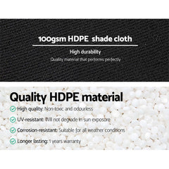 Instahut 50% Shade Cloth 1.83x20m Shade Cloth Sail Heavy Duty Shadecloth Garden Mesh Roll BK