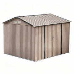 Giantz 3X3M Garden Shed Outdoor Storage Backyard Tool Shed Galvanized Steel Brown