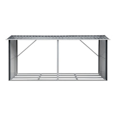 Giantz Firewood Storage Shed 334.5CM x 92CM Outdoor Log Rack Galvanised Steel Wood Holder