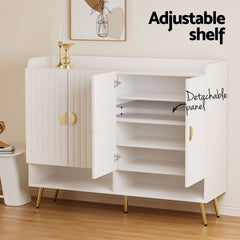 Artiss Shoe Rack Cabinet & Clothes Rack Set Storage Shelf White Pine