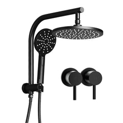 Cefito 9'' Rain Shower Head Set Handheld Round High Pressure Twins Tap Chrome