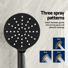 Cefito 9'' Rain Shower Head Set Handheld Round High Pressure Twins Tap Chrome