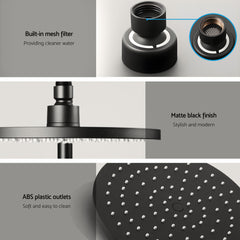 Cefito 9'' Rain Shower Head Set Handheld Round High Pressure Twins Tap Chrome