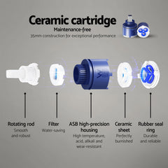 Cefito 9'' Rain Shower Head Set Handheld Round High Pressure Twins Tap Chrome