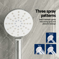 Cefito 9'' Rain Shower Head Set Handheld Round High Pressure Mixer Tap Chrome