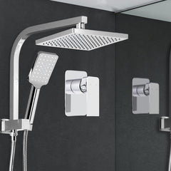 Cefito 8'' Rain Shower Head Set Handheld Square High Pressure Mixer Tap Chrome