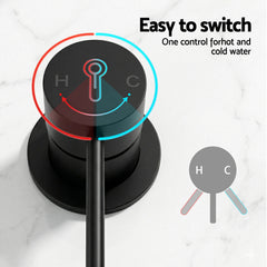 Cefito 4.5" Handheld Shower Head Round with Wall Bathroom Mixer