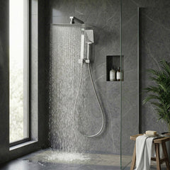 12" Rain Shower Head Set with 3-Mode Handheld Brass High Pressure WELS Chrome