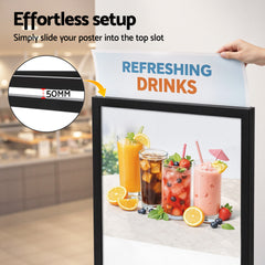 A1 Frame Pedestal Sign Holder Poster Stand Display Board Double Sided 60x90cm