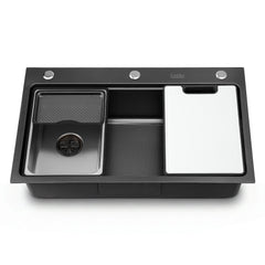 Cefito Kitchen Sink 304 Stainless Steel Bar Sink Millet Grain Water Basin Sink