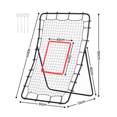 Everfit Baseball Rebounder Net Pitching Practice Target Screen 143cm