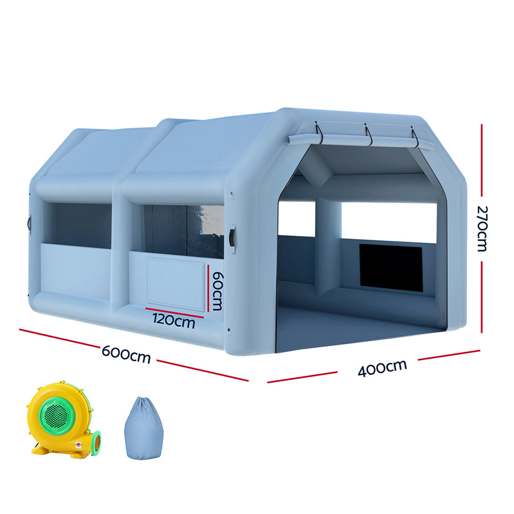 Giantz Inflatable Spray Booth 10X5M Car Paint Tent Filter System 2 Blowers main image 0