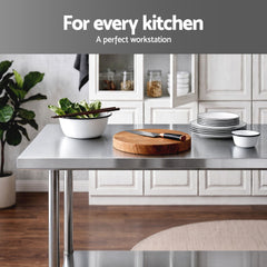 Cefito 1524x762mm Stainless Steel Kitchen Bench 430