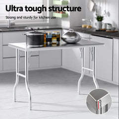 Stainless Steel Kitchen Benches Work Bench Food Foldable 430
