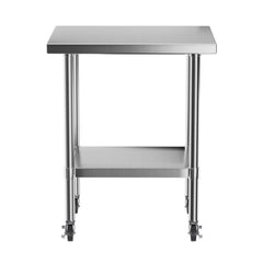 Cefito Stainless Steel Kitchen Bench w/ Splashback 760x610MM 430