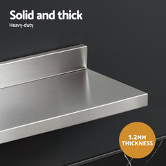 Cefito 610 x 220mm 430 Stainless Steel L-Shaped Kitchen Wall Shelf