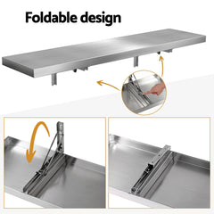 Cefito Commercial Stainless Steel Wall Shelf Kitchen Storage Rack 1200x300mm