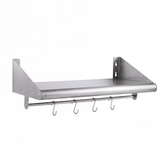 Cefito 610mm 430 Stainless Steel Wall Shelf with Hooks and Side Guards