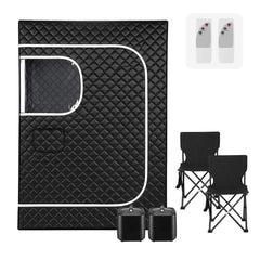 Devanti Portable Steam Sauna Tent 2 Person 1000W 3L Steamer Home SPA 60Min Timer