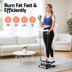 Everfit Mini Stepper with Resistance Rope Aerobic for Exercise Compact Home Workout Grey