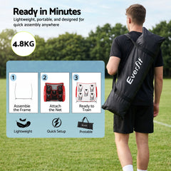 Everfit 1.8m Football Training Net 5 Target Portable Soccer Goal Nets Rebounder