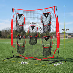 Everfit 1.8m Football Training Net 5 Target Portable Soccer Goal Nets Rebounder