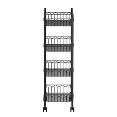 Artiss 4-Tier Shelving Unit Adjustable Garage Storage Kitchen Rack With Wheels