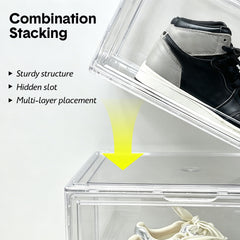10 Pack Stackable Clear Collectible Display Cases with Magnetic Door Modular Keepsake Boxes for Models Awards Watche Figures Memorabilia