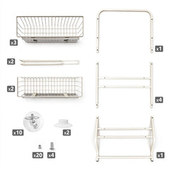 7-Tier Narrow Gap Storage Shelf Slim Refrigerator Side Storage Rack with Sliding Baskets and Paper Towel Holder for Kitchen Bathroom No Drill Height 178cm