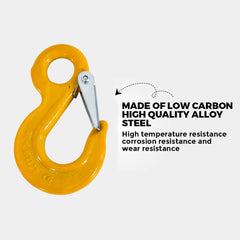 2Pack 7/8 mm Eye Sling Hook with Hammerlock Heavy Duty Safety Chain Swivel Winch Hook for Caravan Camper Trailer 2T Working Load Limit